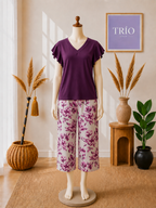 Floral velvet pajama