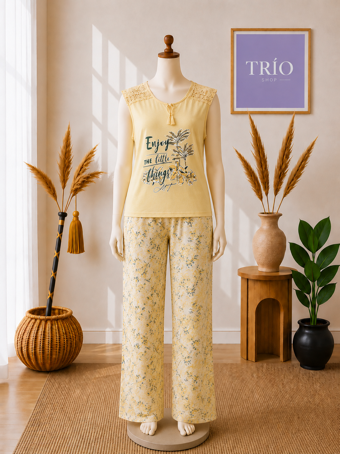 Yellow flowers pajama