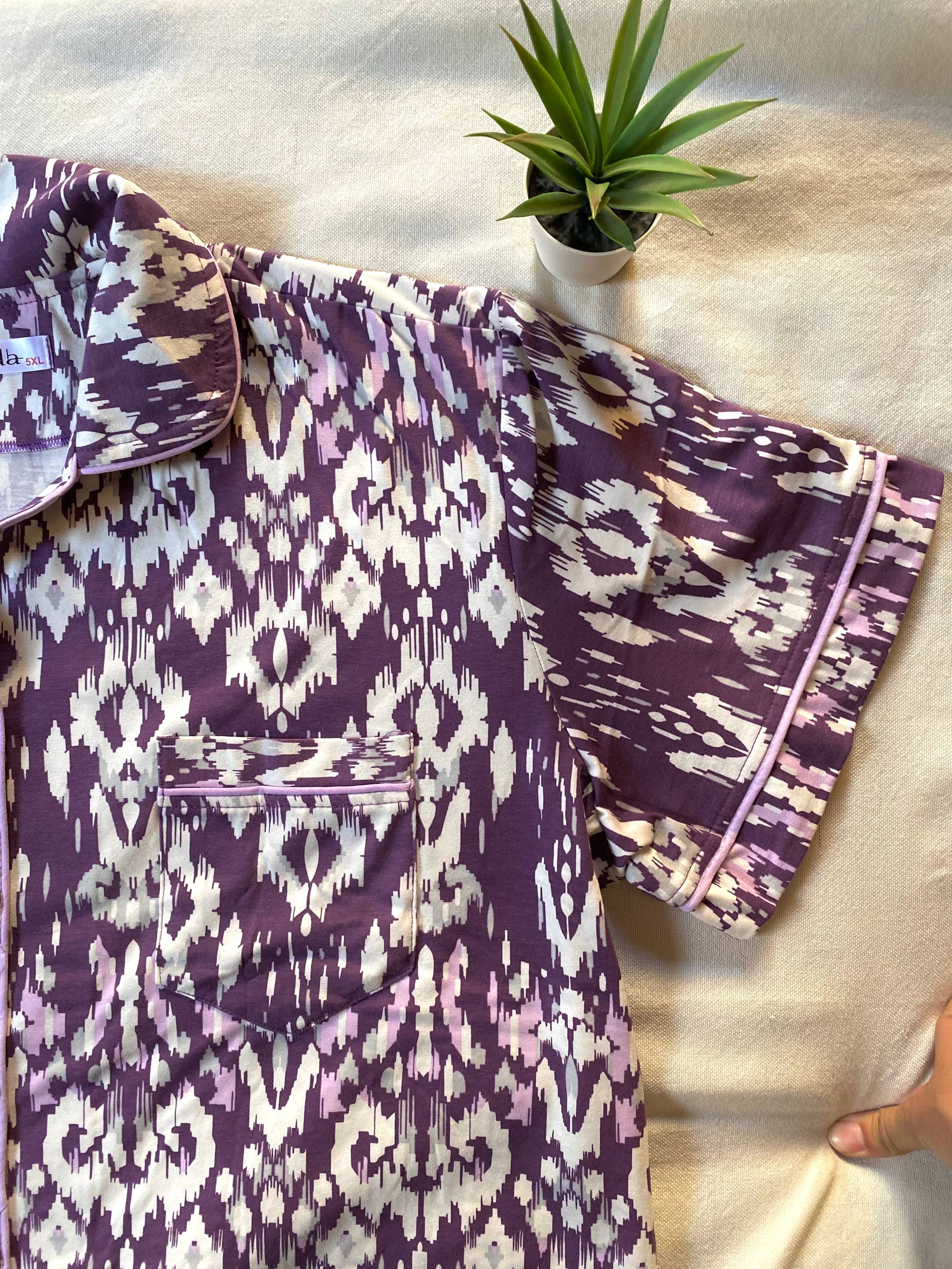 Ikat violet pajama