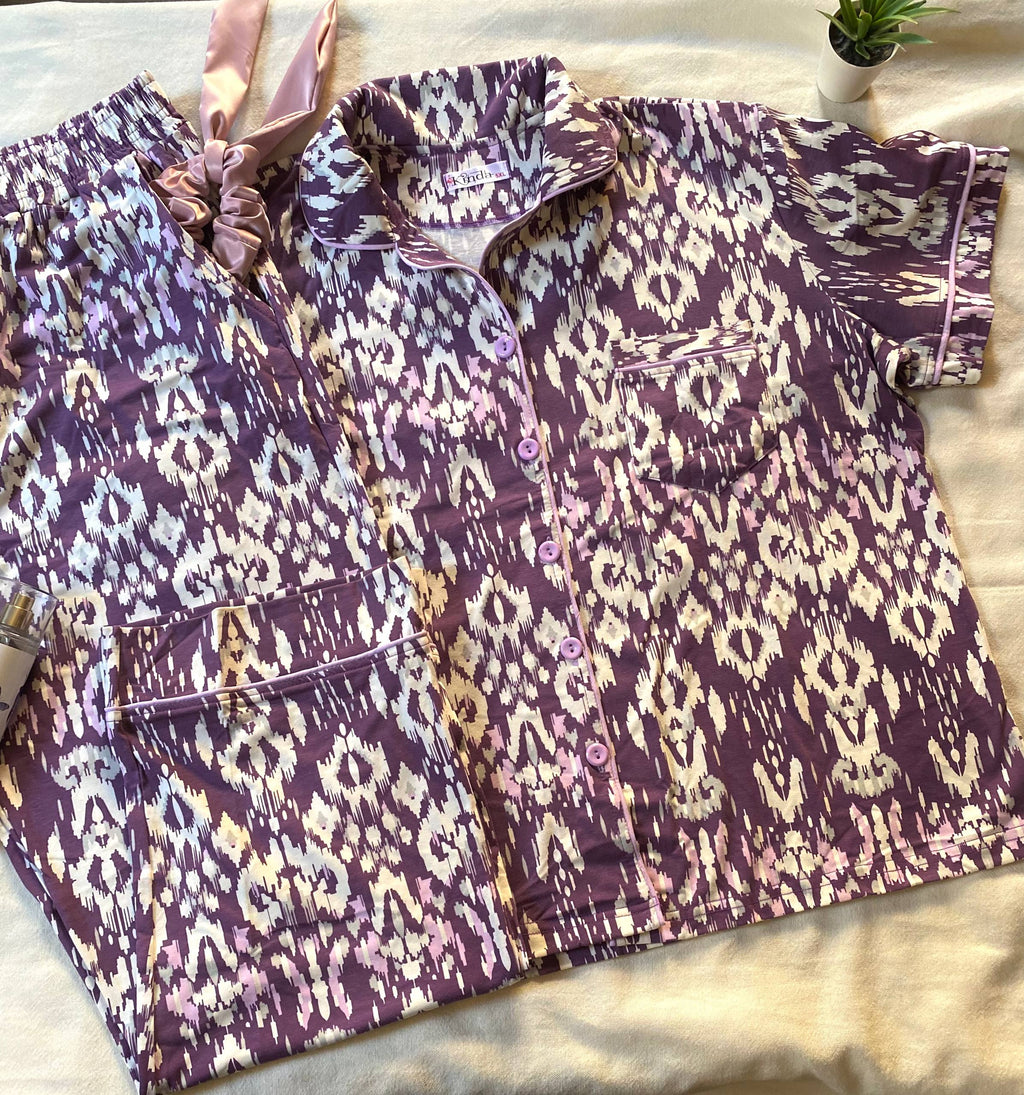 Ikat violet pajama