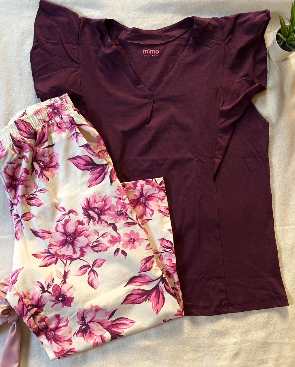Floral velvet pajama