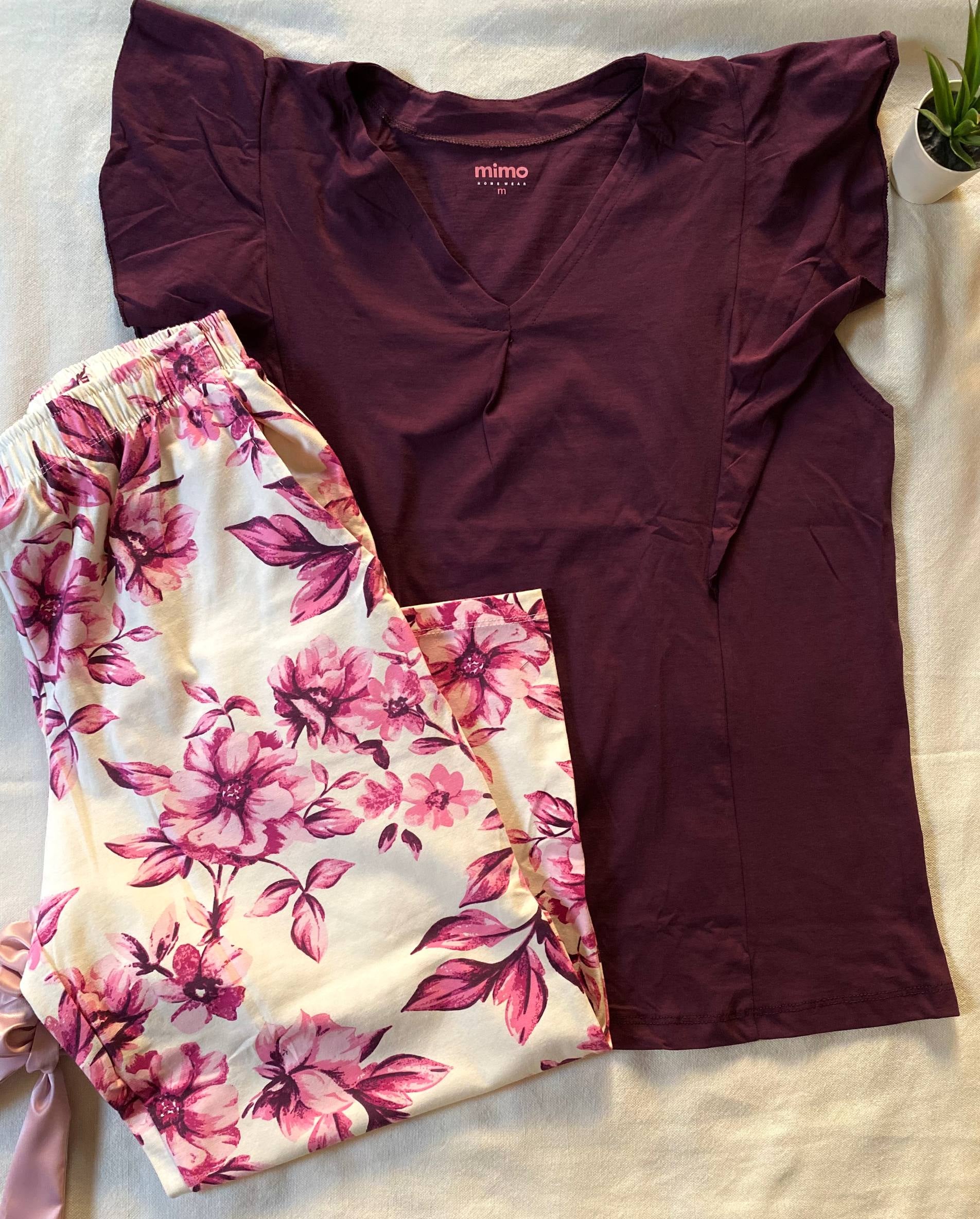 Floral velvet pajama