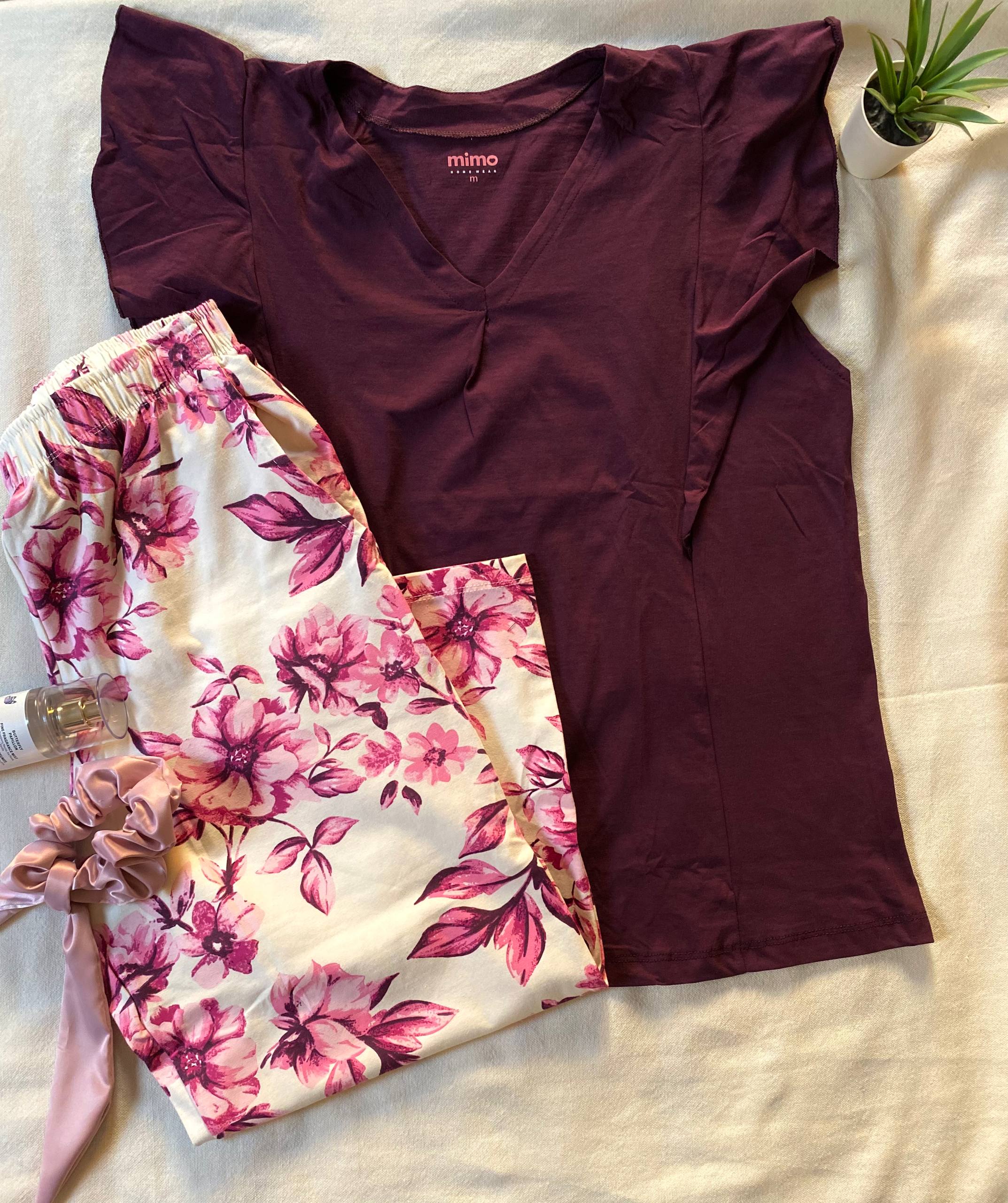 Floral velvet pajama